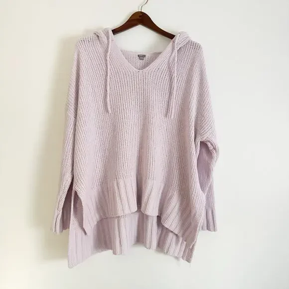 AERIE Chenille Hoodie Sweater Light Purple Small S - Picture 2 of 9